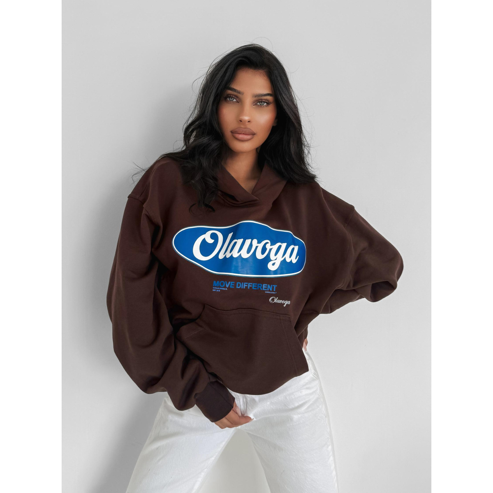 BLUZA DRESOWA DAMSKA OVERSIZE OLAVOGA AUTUMN MUSE BROWN