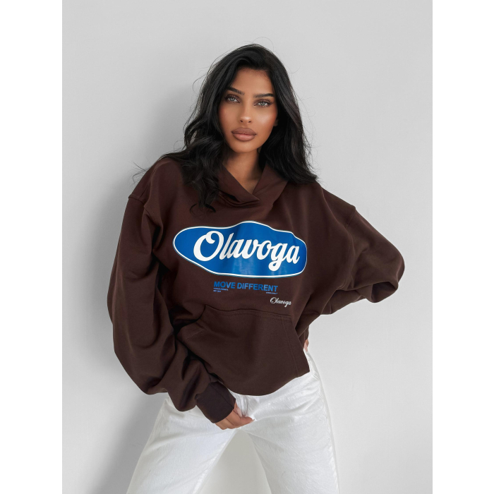 BLUZA DRESOWA DAMSKA OVERSIZE OLAVOGA AUTUMN MUSE BROWN
