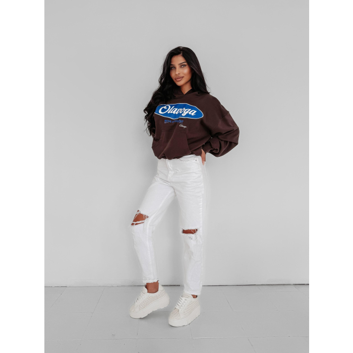 BLUZA DRESOWA DAMSKA OVERSIZE OLAVOGA AUTUMN MUSE BROWN