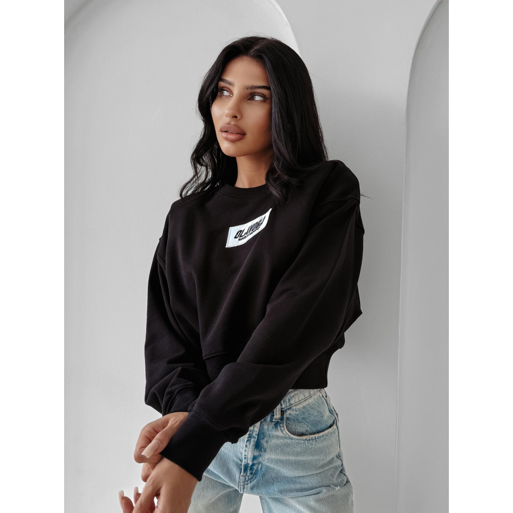 BLUZA DRESOWA DAMSKA OVERSIZE OLAVOGA CINNAMON HAZE BLACK
