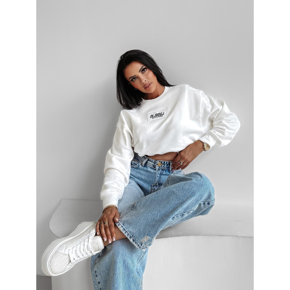 BLUZA DRESOWA DAMSKA OVERSIZE OLAVOGA CINNAMON HAZE ECRU