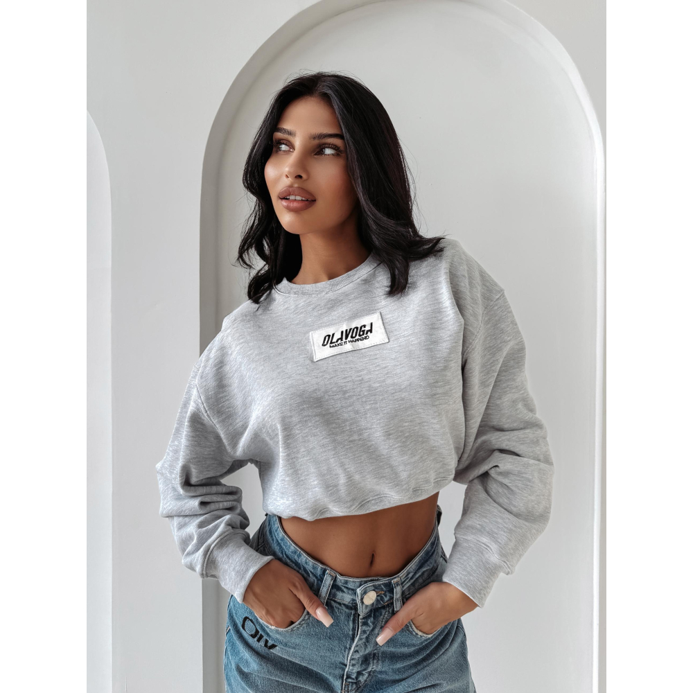 BLUZA DRESOWA DAMSKA OVERSIZE OLAVOGA CINNAMON HAZE GRAY
