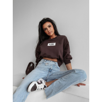 BLUZA DRESOWA DAMSKA OVERSIZE OLAVOGA CINNAMON HAZE BROWN