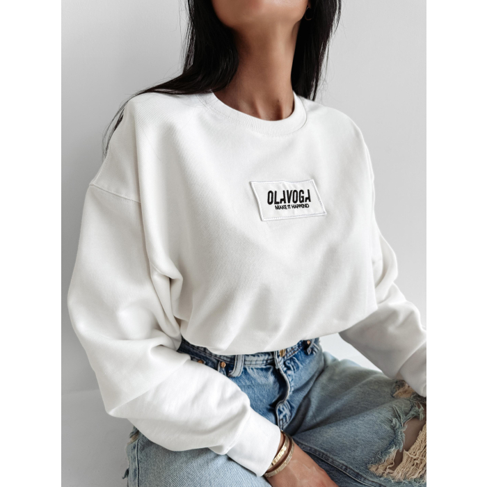 BLUZA DRESOWA DAMSKA OVERSIZE OLAVOGA CINNAMON HAZE ECRU