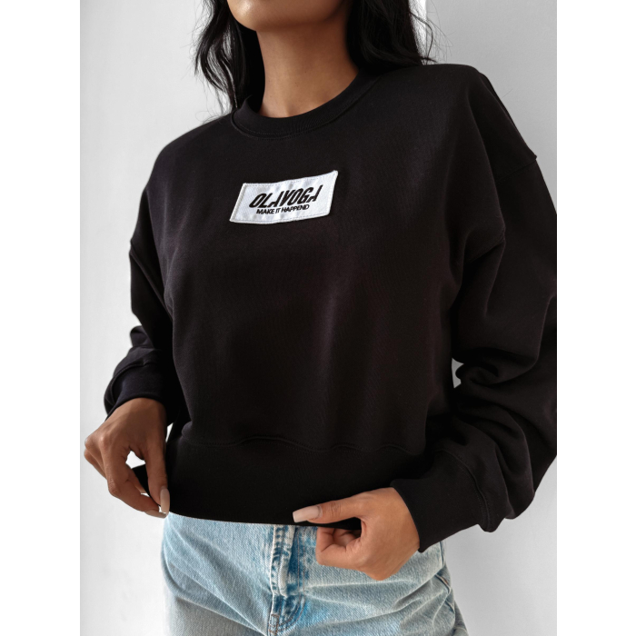 BLUZA DRESOWA DAMSKA OVERSIZE OLAVOGA CINNAMON HAZE BLACK
