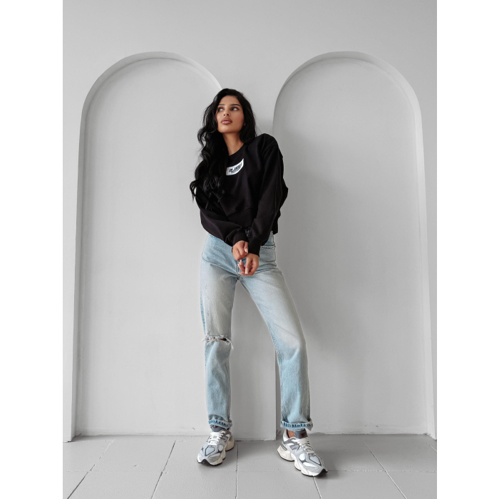BLUZA DRESOWA DAMSKA OVERSIZE OLAVOGA CINNAMON HAZE BLACK