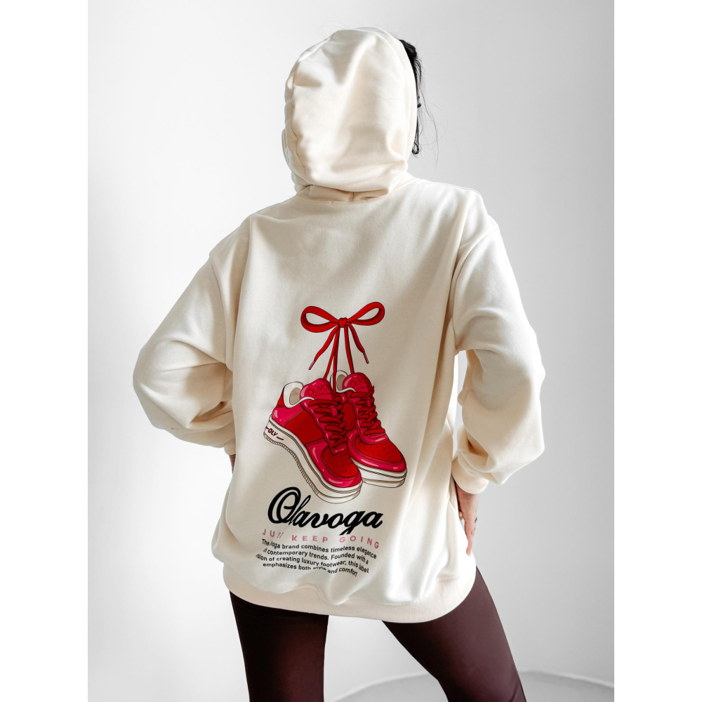 BLUZA DRESOWA DAMSKA OVERSIZE OLAVOGA FLINT ECRU