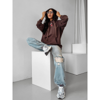 BLUZA DRESOWA DAMSKA OVERSIZE OLAVOGA FLINT BROWN