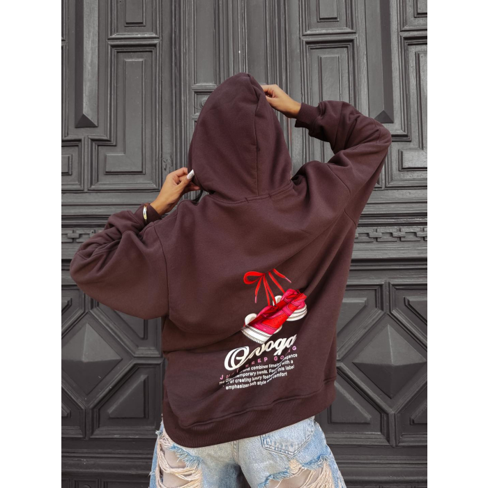 BLUZA DRESOWA DAMSKA OVERSIZE OLAVOGA FLINT BROWN