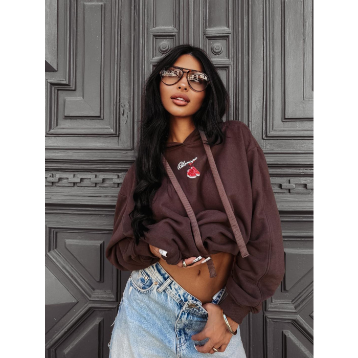BLUZA DRESOWA DAMSKA OVERSIZE OLAVOGA FLINT BROWN