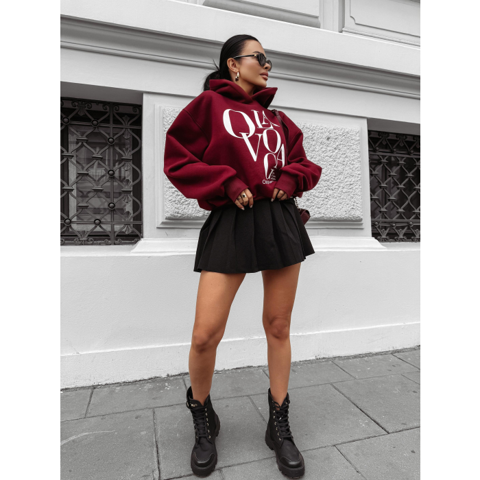 BLUZA DRESOWA DAMSKA OVERSIZE OLAVOGA MORNING MIST BURGUND