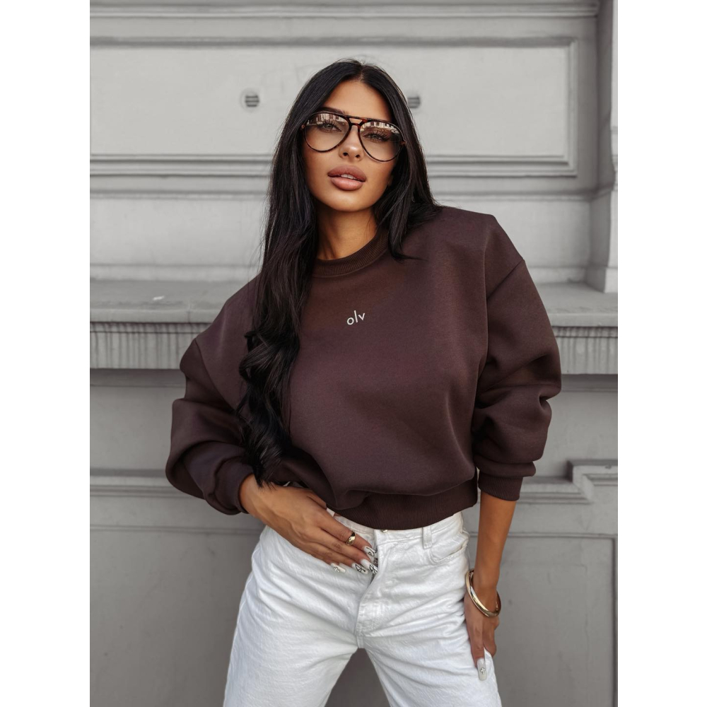 BLUZA DRESOWA DAMSKA OVERSIZE OLAVOGA TAKEDOWN BROWN