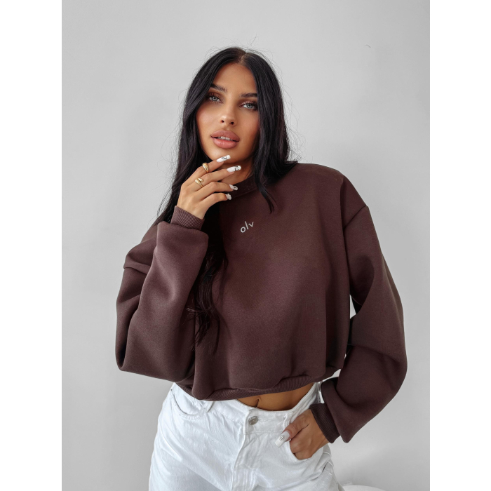 BLUZA DRESOWA DAMSKA OVERSIZE OLAVOGA TAKEDOWN BROWN