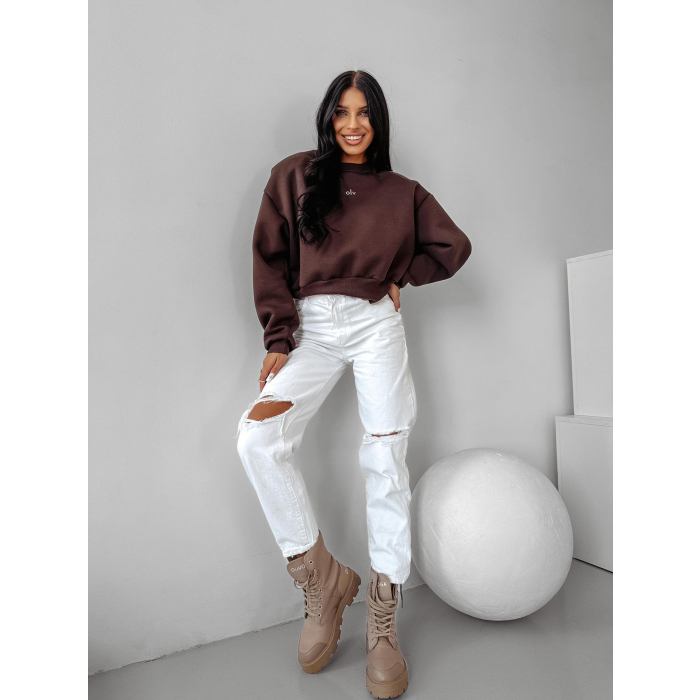 BLUZA DRESOWA DAMSKA OVERSIZE OLAVOGA TAKEDOWN BROWN