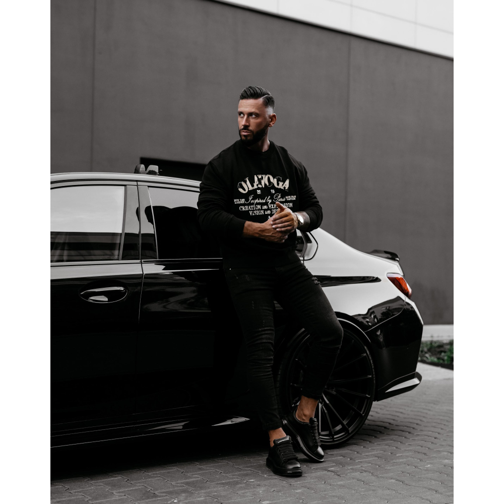 BLUZA MĘSKA BAWEŁNIANA OVERSIZE OLAVOGA MEN VIROUS BLACK
