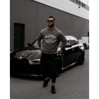 BLUZA MĘSKA BAWEŁNIANA OVERSIZE OLAVOGA MEN VIROUS GRAFIT