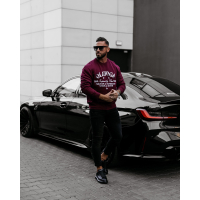 BLUZA MĘSKA BAWEŁNIANA OVERSIZE OLAVOGA MEN VIROUS BURGUND
