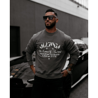 BLUZA MĘSKA BAWEŁNIANA OVERSIZE OLAVOGA MEN VIROUS GRAFIT
