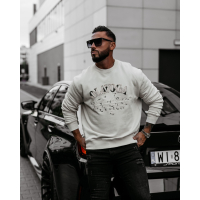 BLUZA MĘSKA BAWEŁNIANA OVERSIZE OLAVOGA MEN VIROUS BEIGE
