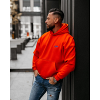 BLUZA MĘSKA BAWEŁNIANA Z KAPTUREM OVERSIZE HAFT OLAVOGA MEN UNIT ORANGE