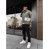 BLUZA MĘSKA BAWEŁNIANA Z KAPTUREM OVERSIZE OLAVOGA MEN PULSE KHAKI