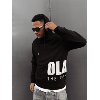 BLUZA MĘSKA BAWEŁNIANA Z KAPTUREM OVERSIZE OLAVOGA MEN PULSE BLACK