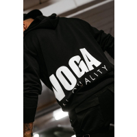 BLUZA MĘSKA BAWEŁNIANA Z KAPTUREM OVERSIZE OLAVOGA MEN PULSE BLACK