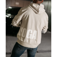 BLUZA MĘSKA BAWEŁNIANA Z KAPTUREM OVERSIZE OLAVOGA MEN PULSE BEIGE