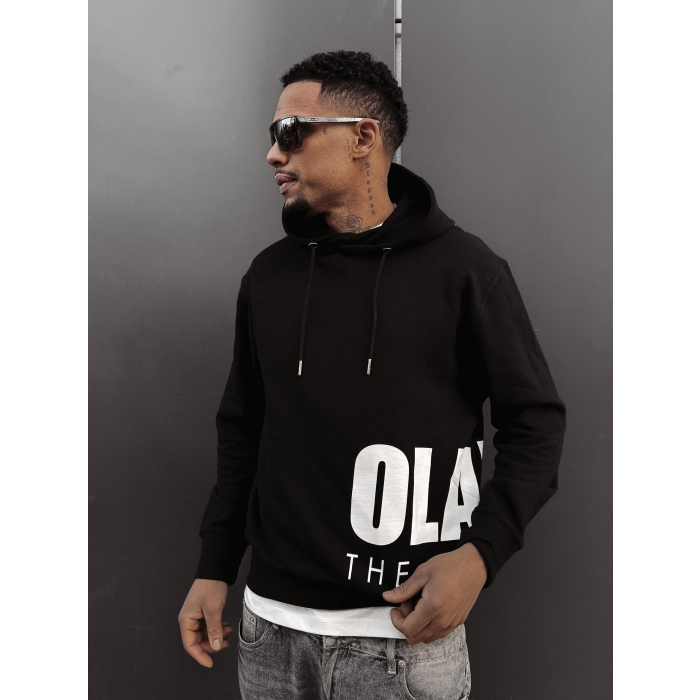 BLUZA MĘSKA BAWEŁNIANA Z KAPTUREM OVERSIZE OLAVOGA MEN PULSE BLACK
