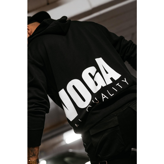 BLUZA MĘSKA BAWEŁNIANA Z KAPTUREM OVERSIZE OLAVOGA MEN PULSE BLACK