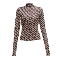 BLUZKA MODELUJĄCA LOGOWANA NA ZAMEK OLAVOGA HAZEL SIGNATURE BROWN-BEIGE