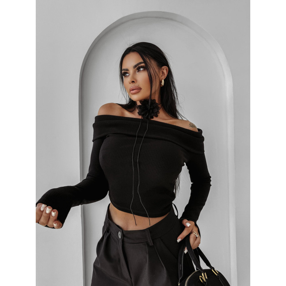 BLUZKA SWETER PRĄŻKOWANY OLAVOGA CREAMED FOG BLACK BLUZKA SWETER PRĄŻKOWANY OLAVOGA CREAMED FOG BLACK