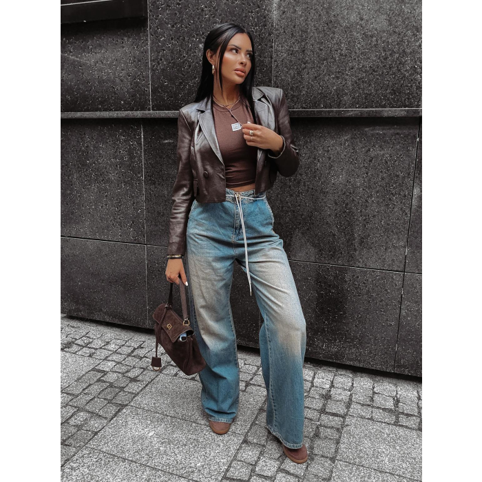 BLUZKA TOP OLAVOGA INKED BROWN