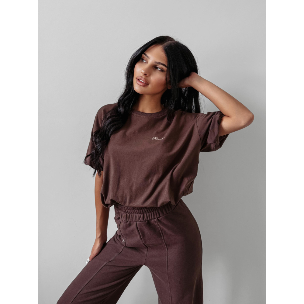 BLUZKA TOP T-SHIRT OLAVOGA AUTUMN WHISPER TOP BROWN