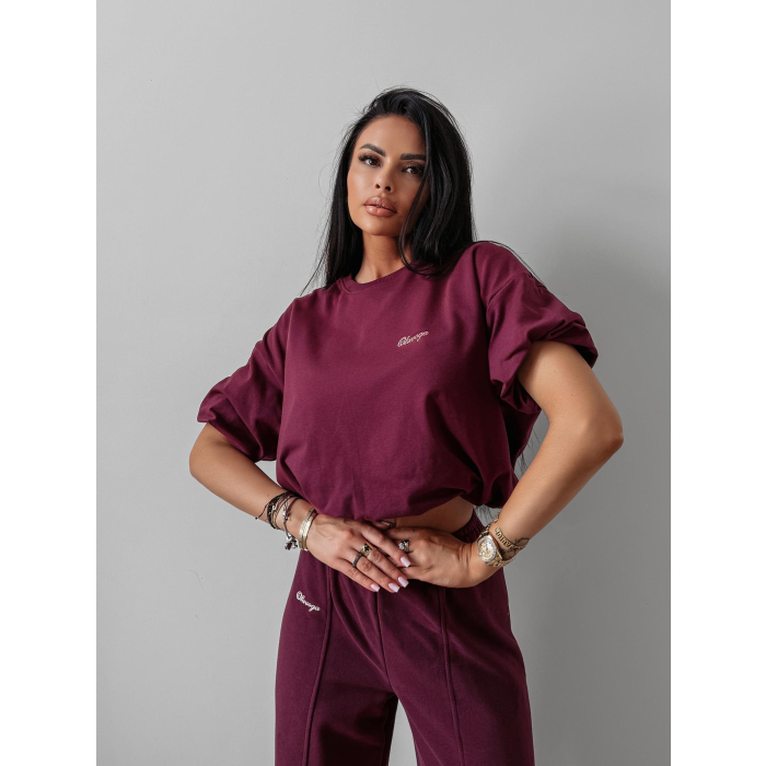 BLUZKA TOP T-SHIRT OLAVOGA AUTUMN WHISPER TOP BURGUND