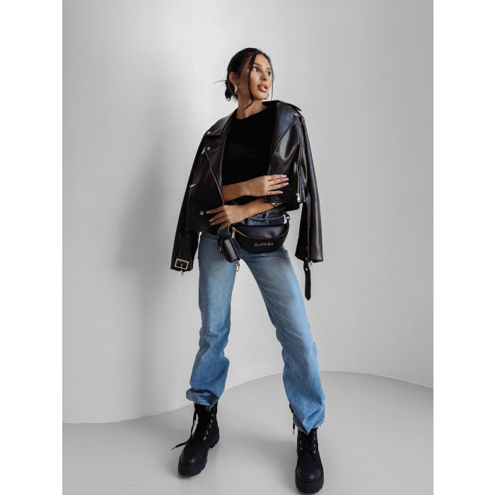 BLUZKA T-SHIRT DAMSKI HAFT OLAVOGA LOE BLACK