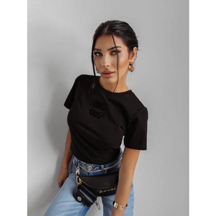 BLUZKA T-SHIRT DAMSKI HAFT OLAVOGA LOE BLACK