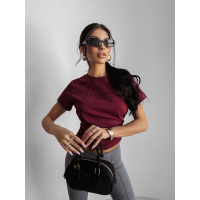 BLUZKA T-SHIRT DAMSKI OLAVOGA SUBTLE BURGUND