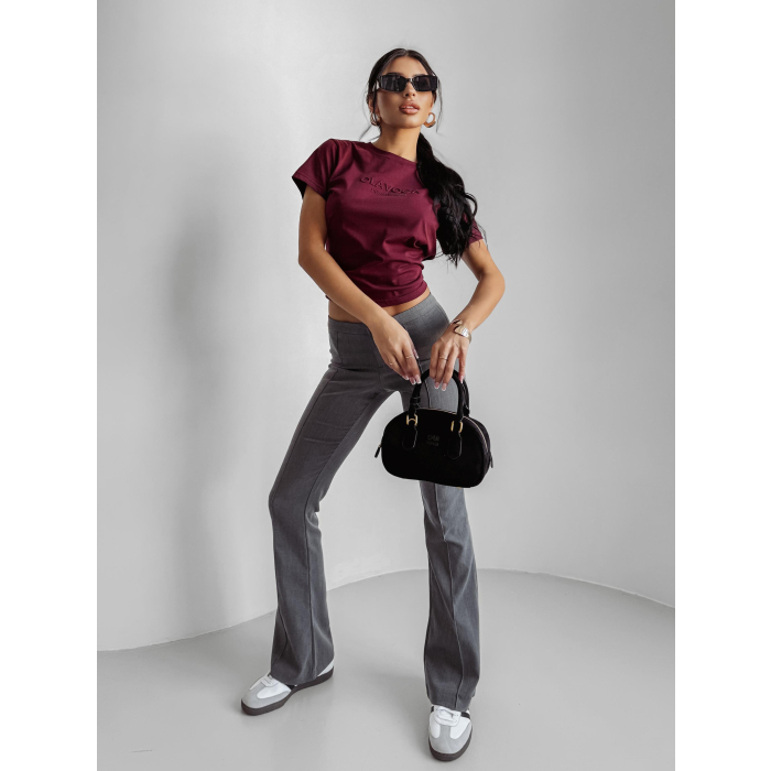 BLUZKA T-SHIRT DAMSKI OLAVOGA SUBTLE BURGUND