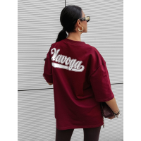 BLUZKA T-SHIRT DAMSKI OVERSIZE OLAVOGA BULLYS BURGUND