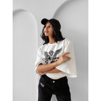 BLUZKA T-SHIRT DAMSKI OVERSIZE OLAVOGA FOREST MOSS ECRU