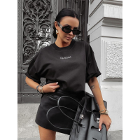 BLUZKA T-SHIRT DAMSKI OVERSIZE OLAVOGA PRINT KRYSZTAŁKI SIGAR BLACK