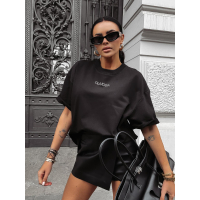 BLUZKA T-SHIRT DAMSKI OVERSIZE OLAVOGA PRINT KRYSZTAŁKI SIGAR BLACK