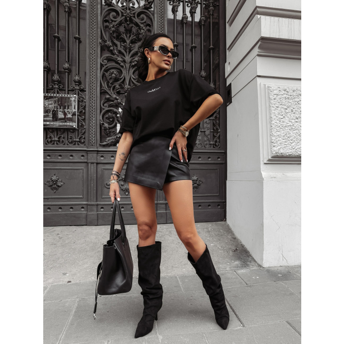 BLUZKA T-SHIRT DAMSKI OVERSIZE OLAVOGA PRINT KRYSZTAŁKI SIGAR BLACK