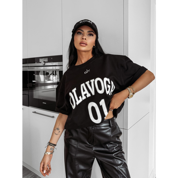 BLUZKA T-SHIRT DAMSKI OVERSIZE OLAVOGA RUSSET BLACK