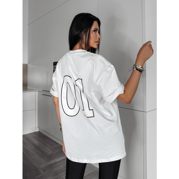 BLUZKA T-SHIRT DAMSKI OVERSIZE OLAVOGA RUSSET ECRU