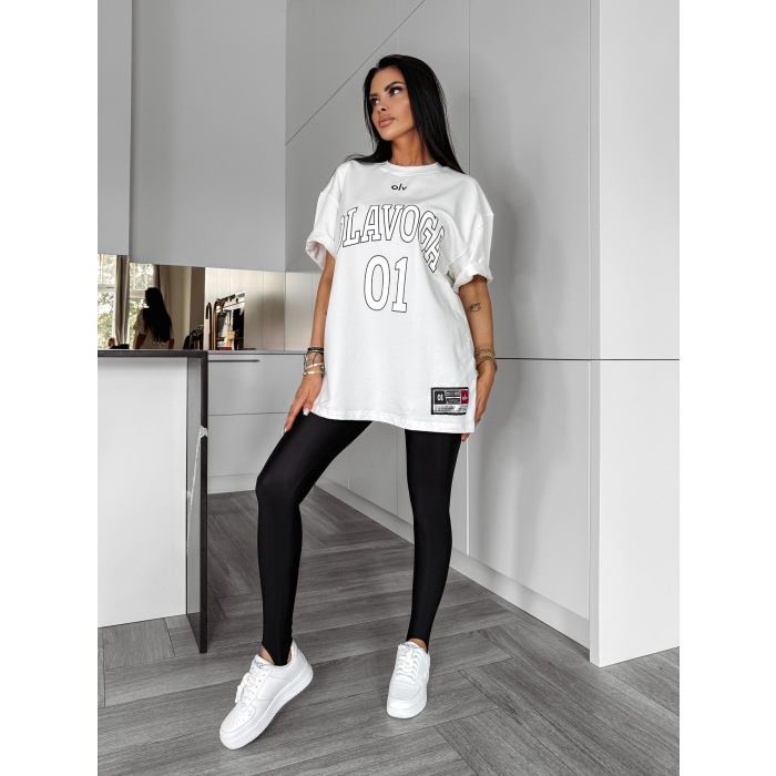 BLUZKA T-SHIRT DAMSKI OVERSIZE OLAVOGA RUSSET ECRU