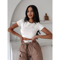 BLUZKA T-SHIRT DAMSKI SLIM FIT OLAVOGA BASIC MUSE ECRU