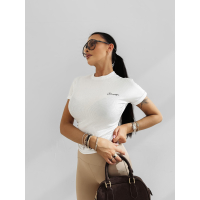 BLUZKA T-SHIRT DAMSKI SLIM FIT OLAVOGA FIOERY ECRU