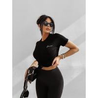 BLUZKA T-SHIRT DAMSKI SLIM FIT OLAVOGA FIOERY BLACK